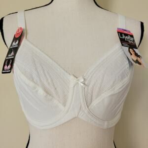 NWT Lilyette by BALI 34D Minimizer Underwire Adjustable Straps White Bra